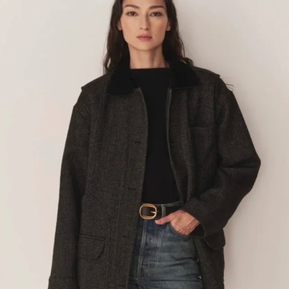 Doen Pascual Herringbone Coat Jacket, NWT M